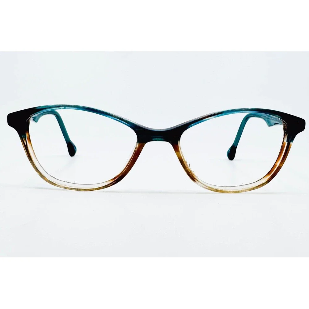 Pancake 17 Eyeglasses Women Blue Brown Cat Eye Frames Blueberry Pie 53-15
